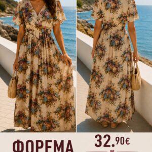 Φόρεμα maxi εμπριμέ